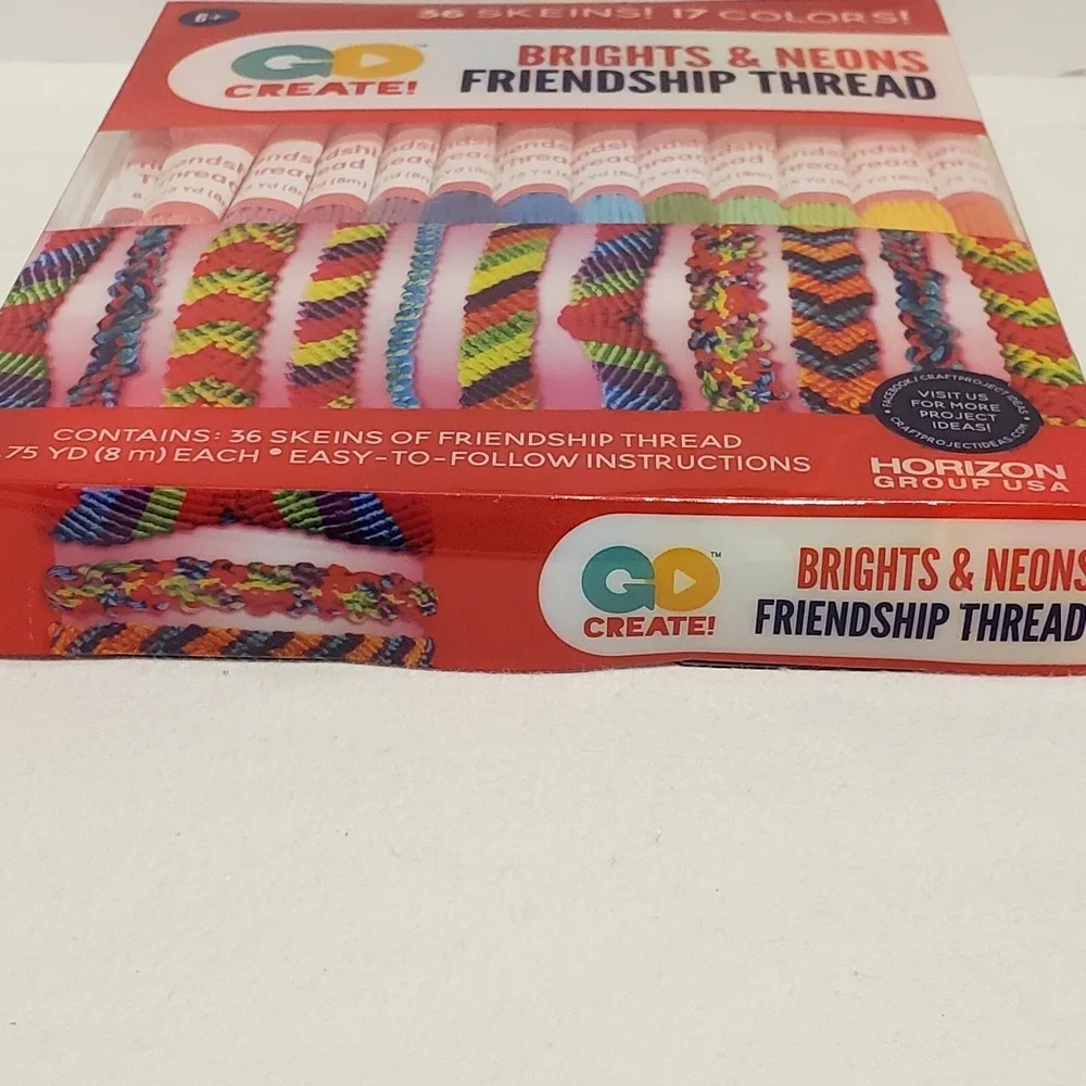 Brights & Neons FRIENDSHIP THREAD 36 Skeins 17 Colors Horizon Group Crafts Fun